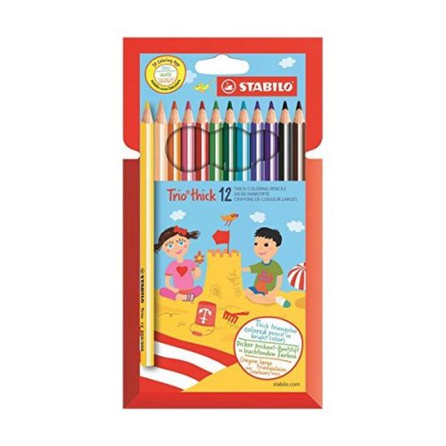 Színes ceruza STABILO Trio thick háromszögletű vastag 12 darabos