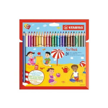   Színes ceruza STABILO Trio thick háromszögletű vastag 24 darabos