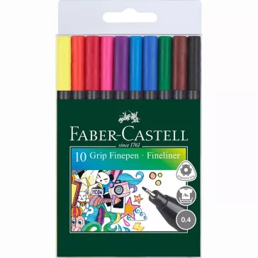 Filctoll FABER-CASTELL Grip 0,4 mm 10 darabos