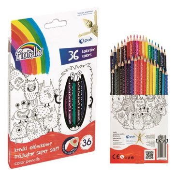   Színes ceruza FIORELLO extra puha háromszögletű 36 darabos