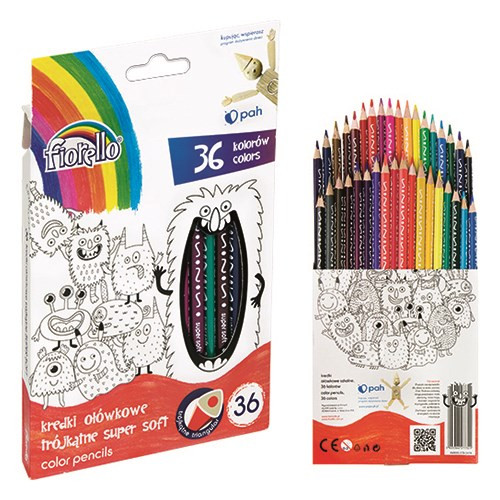 Színes ceruza FIORELLO háromszögletű 36 darabos