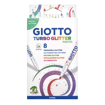 Filctoll GIOTTO Turbo Glitter csillámos pasztell 8 darabos