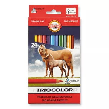  Színes ceruza KOH-I-NOOR 3144 Tricolor háromszögletű vastag lovak 24 darabos készlet