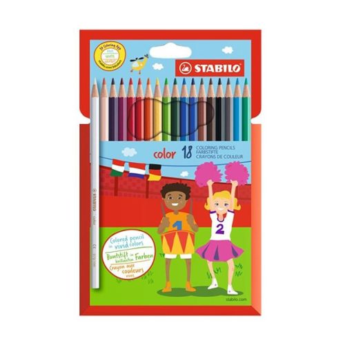 Színes ceruza STABILO Color Swano hatszögletű 18 darabos