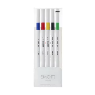   Tűfilc UNI EMOTT 5 darabos 0,4mm (kék, piros, sárga, fekete, zöld)