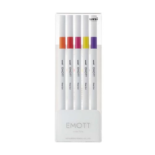 Tűfilc UNI EMOTT 5 darabos 0,4mm (narancs, cinóber, pink, citromsárga, fukszia)