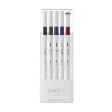   Tűfilc UNI EMOTT 5 darabos 0,4mm (sötétbarna, khaki,  szürke, lila, ametiszt)
