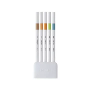   Tűfilc UNI EMOTT 5 darabos 0,4mm (bézs, világosnarancs, élénk sárga, világoszöld, saxe kék)
