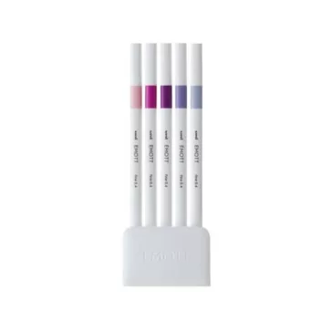   Tűfilc UNI EMOTT 5 darabos 0,4mm (babarózsaszín, pink, mályva, lila, tengeri köd)