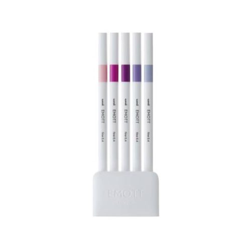 Tűfilc UNI EMOTT 5 darabos 0,4mm (babarózsaszín, pink, mályva, lila, tengeri köd)