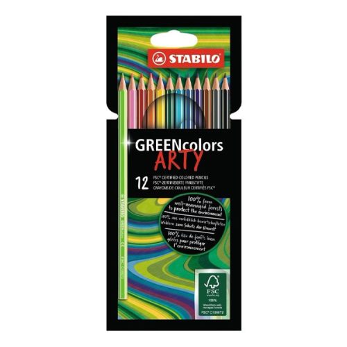 Színes ceruza STABILO Greencolors hatszögletű 12 darabos környezetbarát