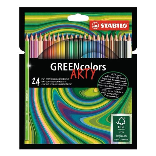 Színes ceruza STABILO Greencolors hatszögletű 24 darabos környezetbarát