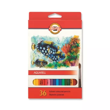   Színes ceruza KOH-I-NOOR 3719 Mondeluz Aquarell hatszögletű 36 darabos készlet