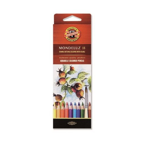 Színes ceruza KOH-I-NOOR 3717 Mondeluz Aquarell hatszögletű 18 darabos
