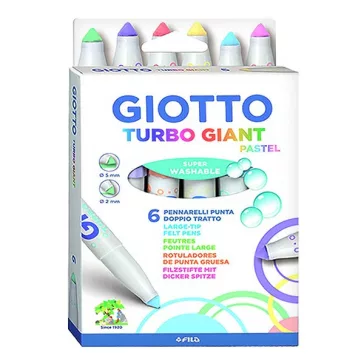   Filctoll GIOTTO Turbo Giant pasztell vastag 7,5mm akasztható 6 darabos