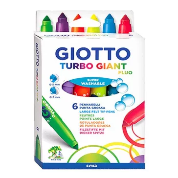   Filctoll GIOTTO Turbo Giant fluo vastag 7,5mm akasztható 6 darabos készlet