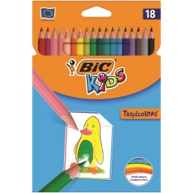Színes ceruza BIC Kids Tropicolors hatszögletű 18 darabos