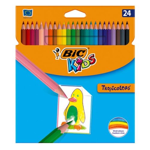 Színes ceruza BIC Kids Tropicolors hatszögletű 24 darabos