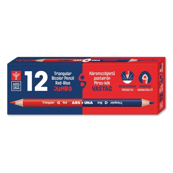 Postairon ARS UNA háromszögletű vastag piros-kék
