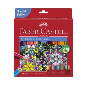 Színes ceruza FABER-CASTELL hatszögletű 60 darabos