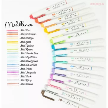   Szövegkiemelő készlet kétvégű ZEBRA Mildliner Cool&Refined, Fluorescent, Warm 1,4-4,0 mm 15 darabos