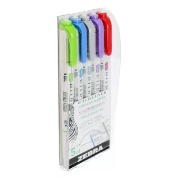   Szövegkiemelő készlet kétvégű ZEBRA Mildliner cool & refined 1,4-4,0 mm 5 darabos
