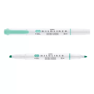   Szövegkiemelő kétvégű ZEBRA Mildliner fluorescent 1,4-4,0 mm kékeszöld