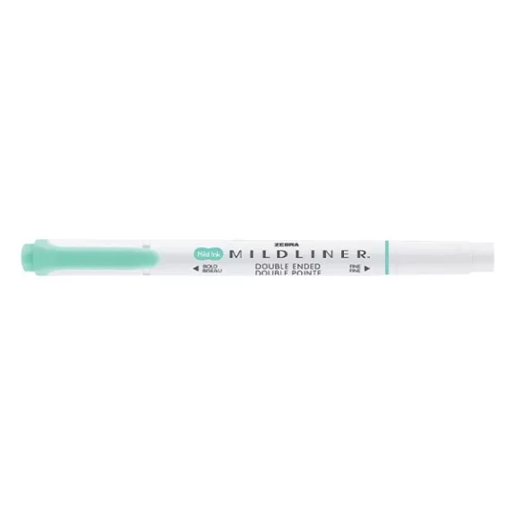 Szövegkiemelő kétvégű ZEBRA Mildliner fluorescent 1,4-4,0 mm kékeszöld