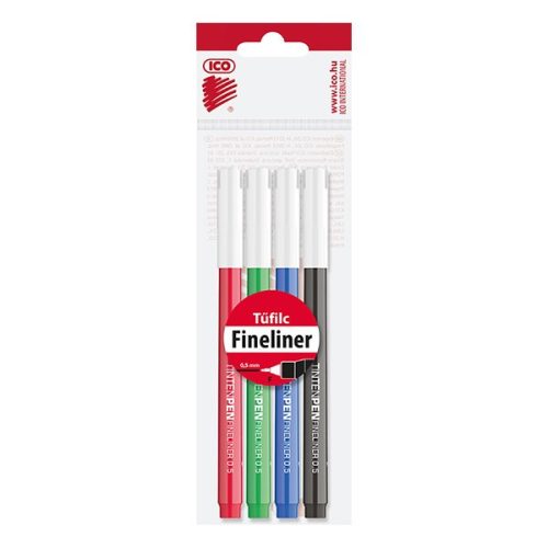 Tűfilc ICO TintenPen átlátszó kupakkal 0,5mm 4 darabos