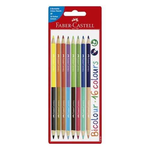 Színes ceruza FABER-CASTELL Bicolor kétszínű 8 darabos 16 színű