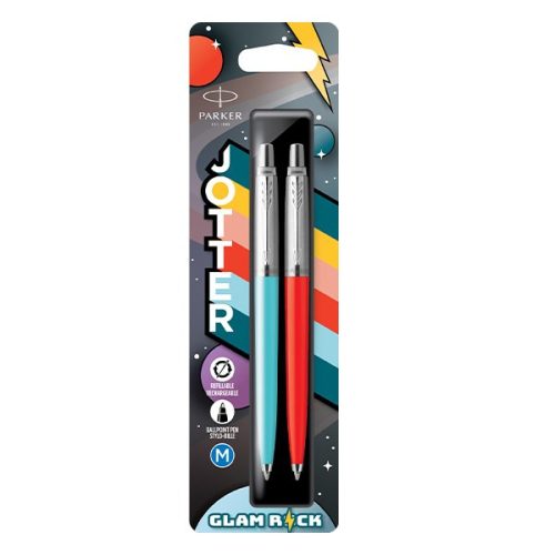 Golyóstoll PARKER Royal Jotter Glam rock 70 kék/piros ezüst klipsz 2 darabos