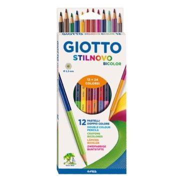   Színes ceruza GIOTTO biocolor kétvégű 24 szín 12 darabos