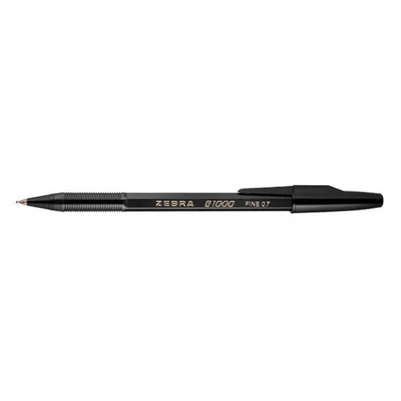 Golyóstoll ZEBRA B1000 eldobható kupakos 0,7 mm fekete