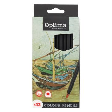 Színes ceruza OPTIMA háromszögletű 12 darabos