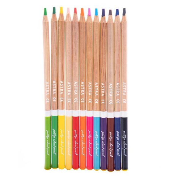 Színes ceruza ASTRA hengeres fémdobozos 12 színű