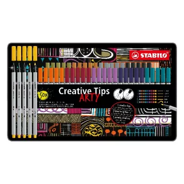   Flictoll STABILO Cretive Tips Arty Urban fémdobozos 50 darabos