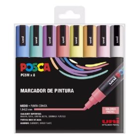 Filctoll UNI Posca PC-5M pasztell színek 8 darabos