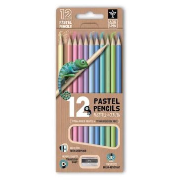   Színes ceruza ARS UNA pasztell háromszögletű + hegyező 12 darabos