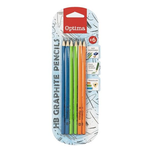 Grafitceruza OPTIMA HB háromszögletű 6 darabos