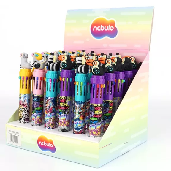 Golyóstoll NEBULO 0,7 mm 10 színű Safari