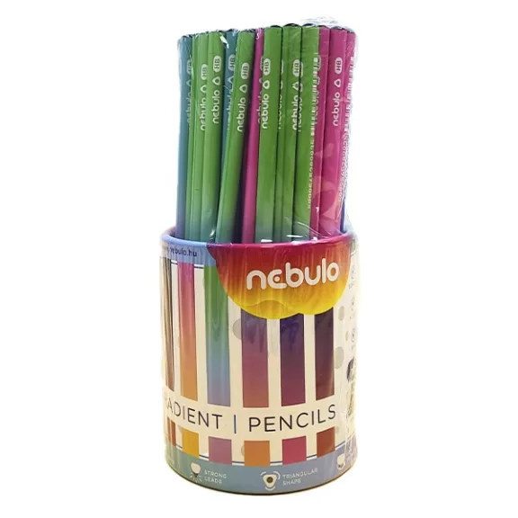 Grafitceruza NEBULO HB háromszögletű Gradiens vegyes minták 72 darabos Grafitceruza NEBULO HB háromszögletű Gradiens vegyes minták 72 darabos