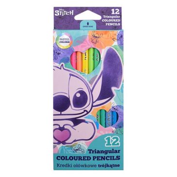   Színes ceruza COOLPACK Lilo és Stitch háromszögletű  12 darabos pasztell dobozos
