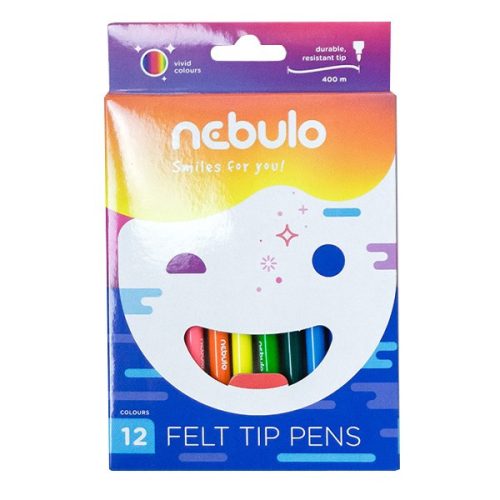 Filctoll NEBULO vízbázisú színes 12 darabos