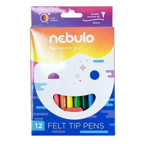 Filctoll NEBULO vízbázisú színes 12 darabos készlet Filctoll NEBULO vízbázisú színes 12 darabos készlet