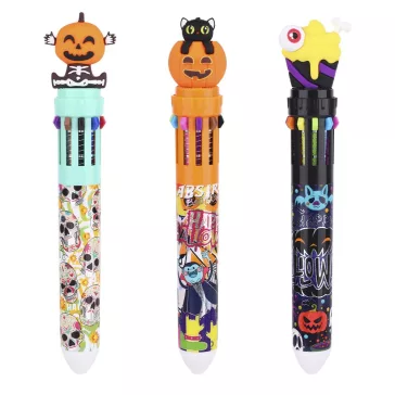Golyóstoll NEBULO nyomógombos 10 színű 0,5mm halloween