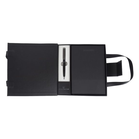 Golyóstoll WELLINGTON Oxford jegyzettömbbel díszdobozban fekete