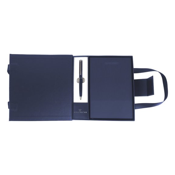 Golyóstoll WELLINGTON Oxford jegyzettömbbel díszdobozban kék