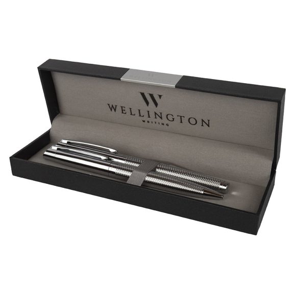 Golyóstoll készlet WELLINGTON Liberty golyóstoll + rollertoll ezüst díszdobozban