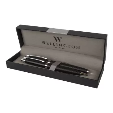   Golyóstoll készlet WELLINGTON Liberty golyóstoll + rollertoll fekete díszdobozban