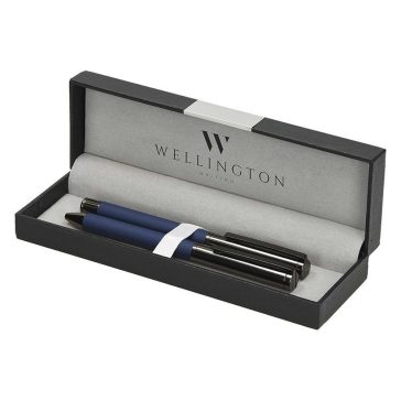   Golyóstoll készlet WELLINGTON Stamford golyóstoll + rollertoll sötétkék díszdobozban